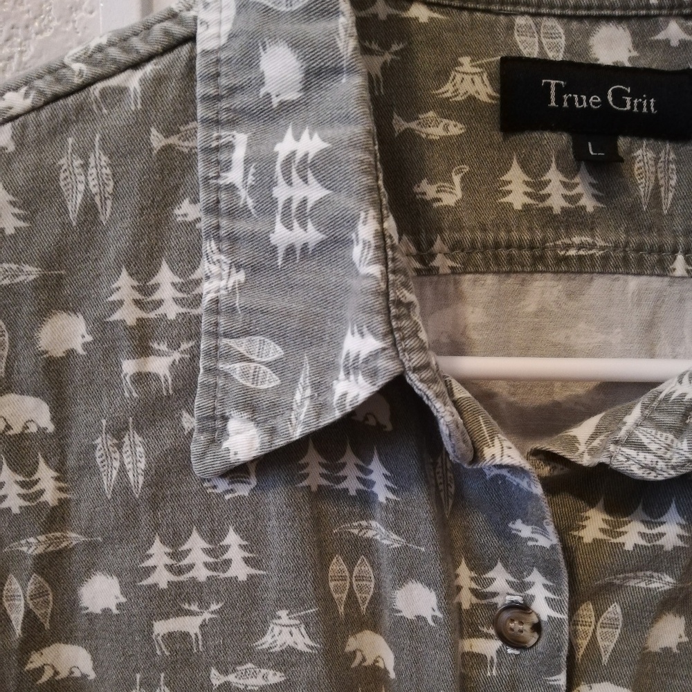 True Grit Trendy Camping Shirt Buttom Up